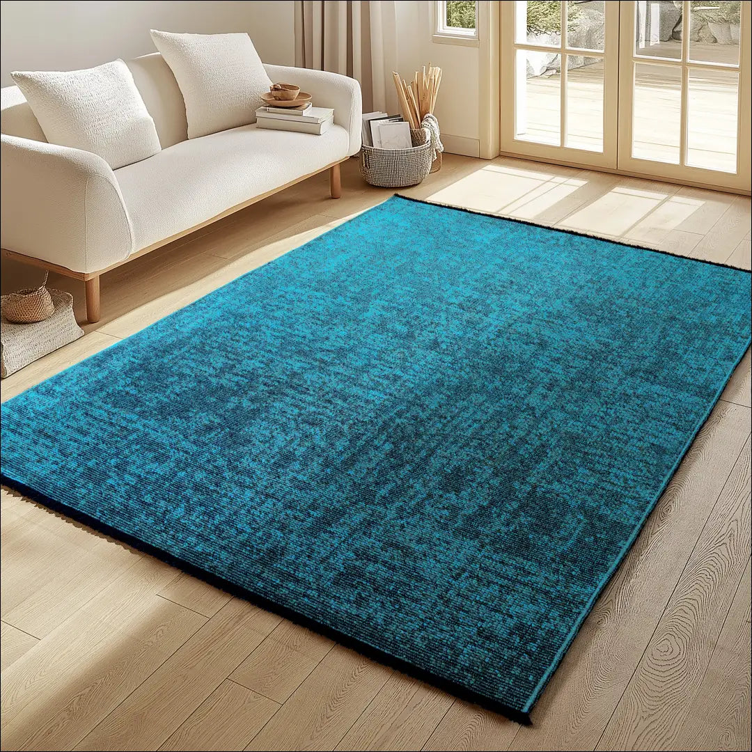 Kilimas NI2920 - €200 Save 15% ayy2026new, Kurzflor Teppich, Läufer, Rechteck, Unicolor Mėlyna / Medvilnė / 200 x 290