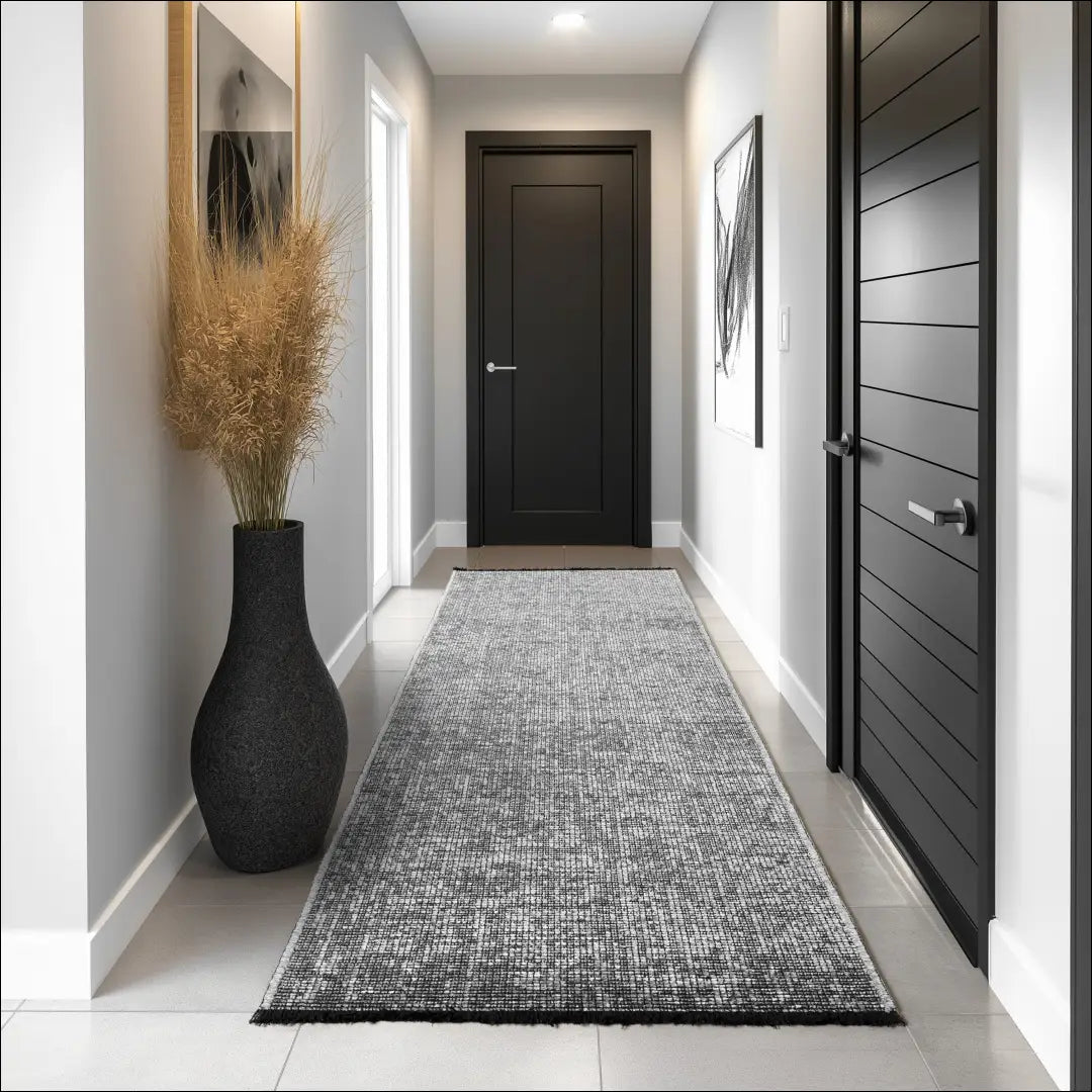 Kilimas NI2916 - ayy2026new, Kurzflor Teppich, Läufer, Rechteck, Unicolor Baumwolle Chenille Grau 160x230 cm – Waschbar
