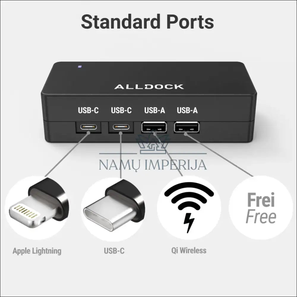 Belaidžio įkrovimo stotelė “ALLDOCK” KI928 - €114 Save 50% 100-200, __label:Pristatymas 1-2 d.d.,