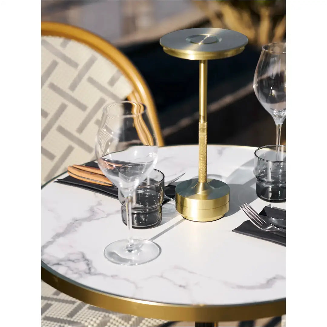 Bistro stalas marmuro imitacijos baltas su auksiniais kraštais juodos kojelės ketaus ø60x73 cm RD1101 - €189 Save 15%