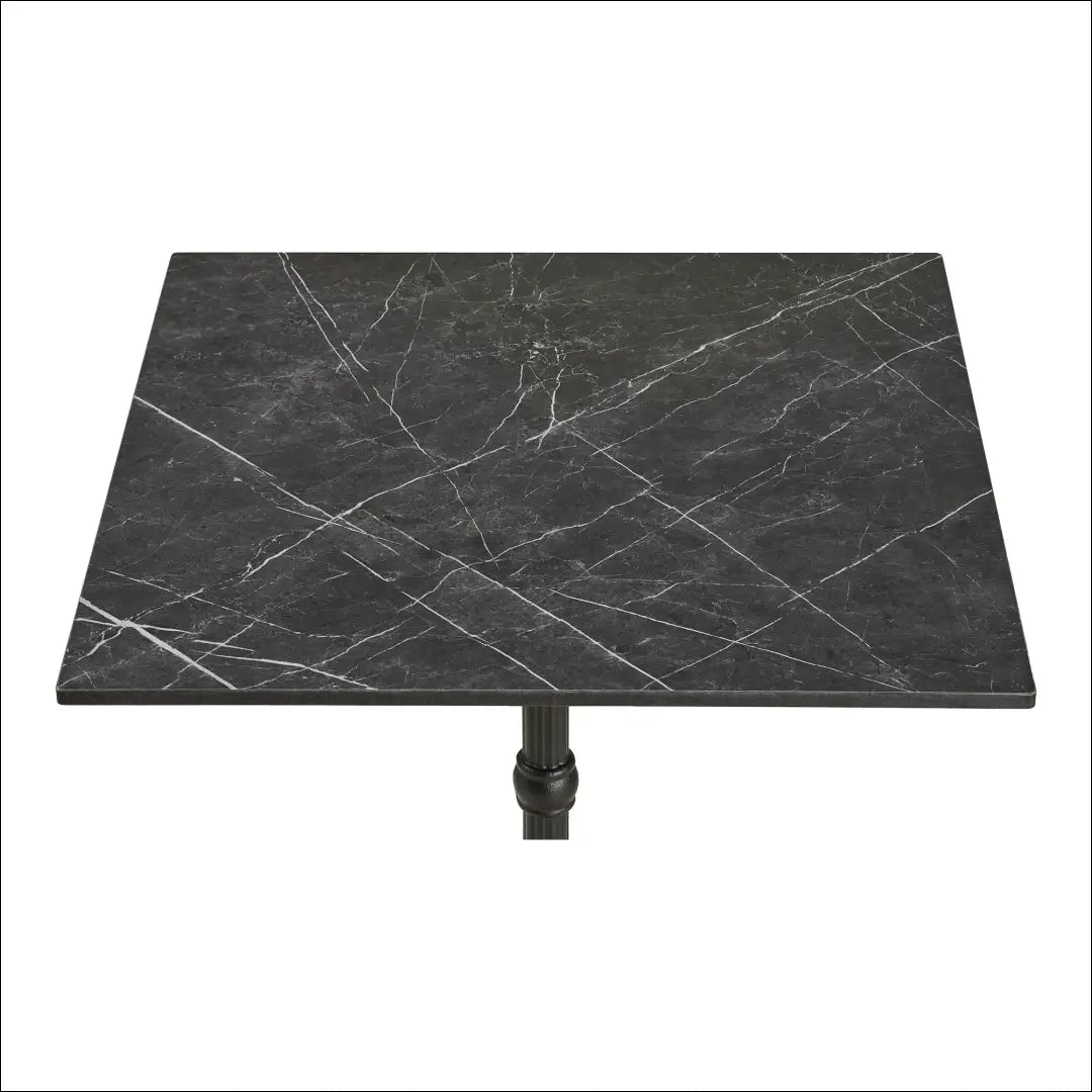 Bistro stalas marmuro imitacijos tamsiai pilkas juodos kojelės ketaus 60x60x73 cm RD1103 - €218 Save 15% Dining tables,