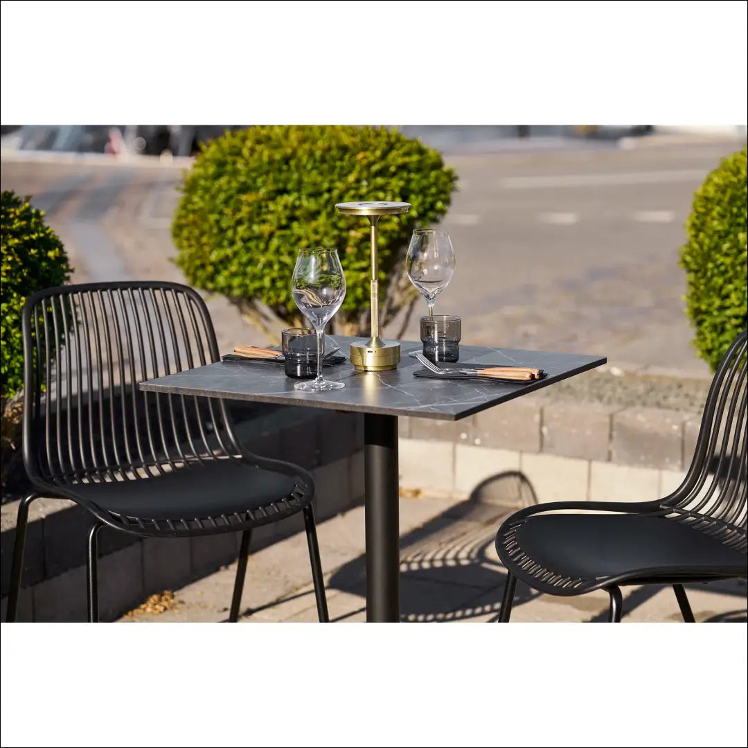 Bistro stalas marmuro imitacijos tamsiai pilkas juodos kojos aliuminis 60x60x73 cm RD1102 - €184 Save 15% 100-200,