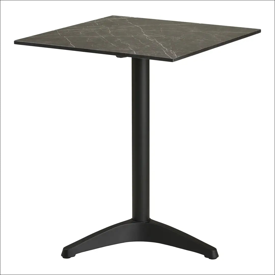 Bistro stalas marmuro imitacijos tamsiai pilkas juodos kojos aliuminis 60x60x73 cm RD1102 - €184 Save 15% 100-200,