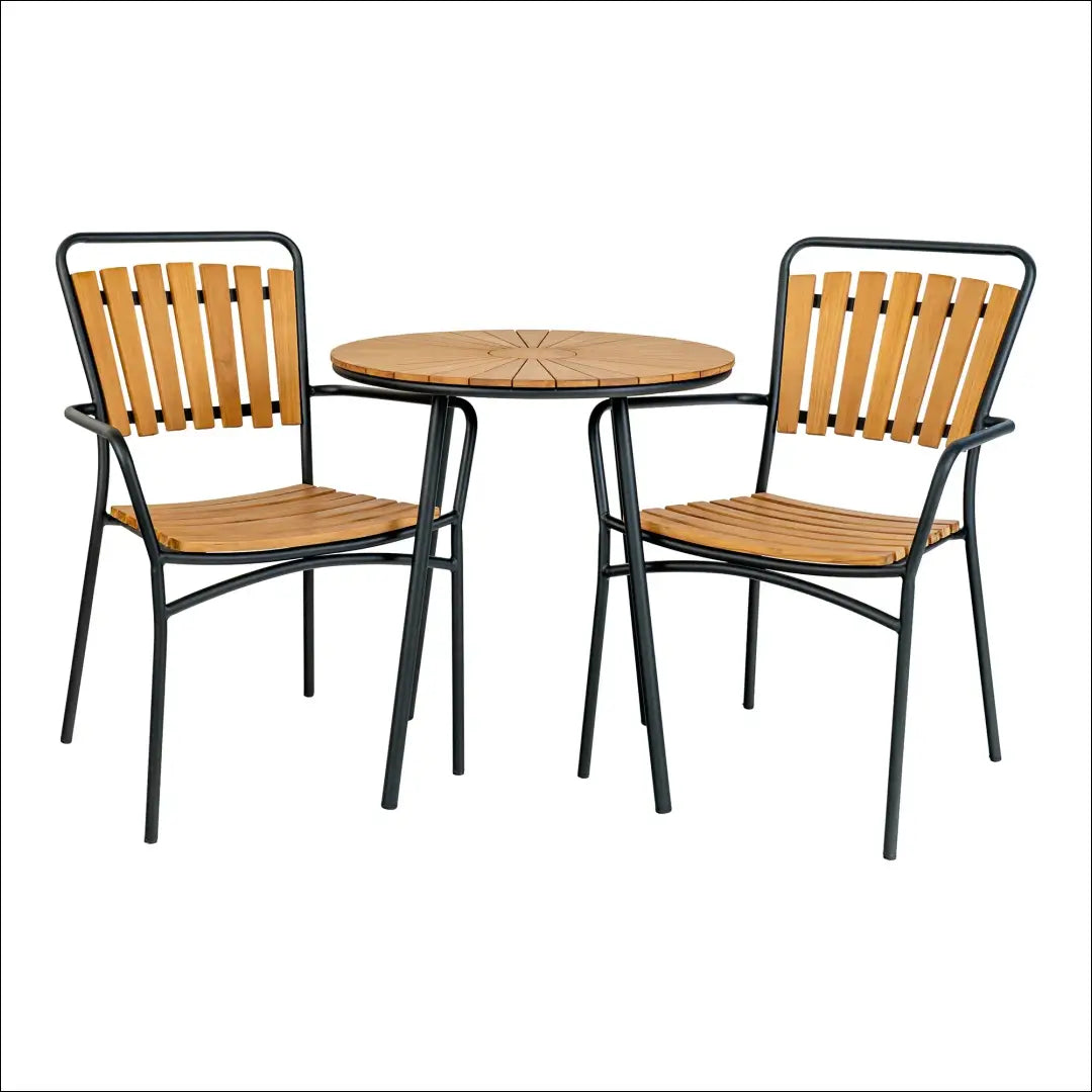 Bistro stalas tikmedžio stalviršis natūralios medienos juodos kojos ø70x74 cm RD1183 - €196 Save 15% 100-200,