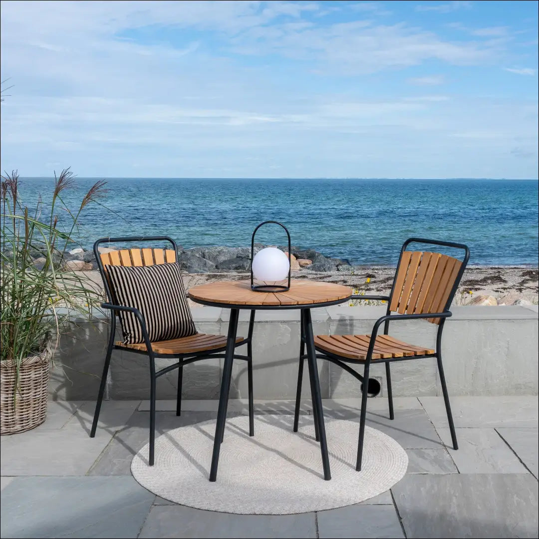 Bistro stalas tikmedžio stalviršis natūralios medienos juodos kojos ø70x74 cm RD1183 - €196 Save 15% 100-200,