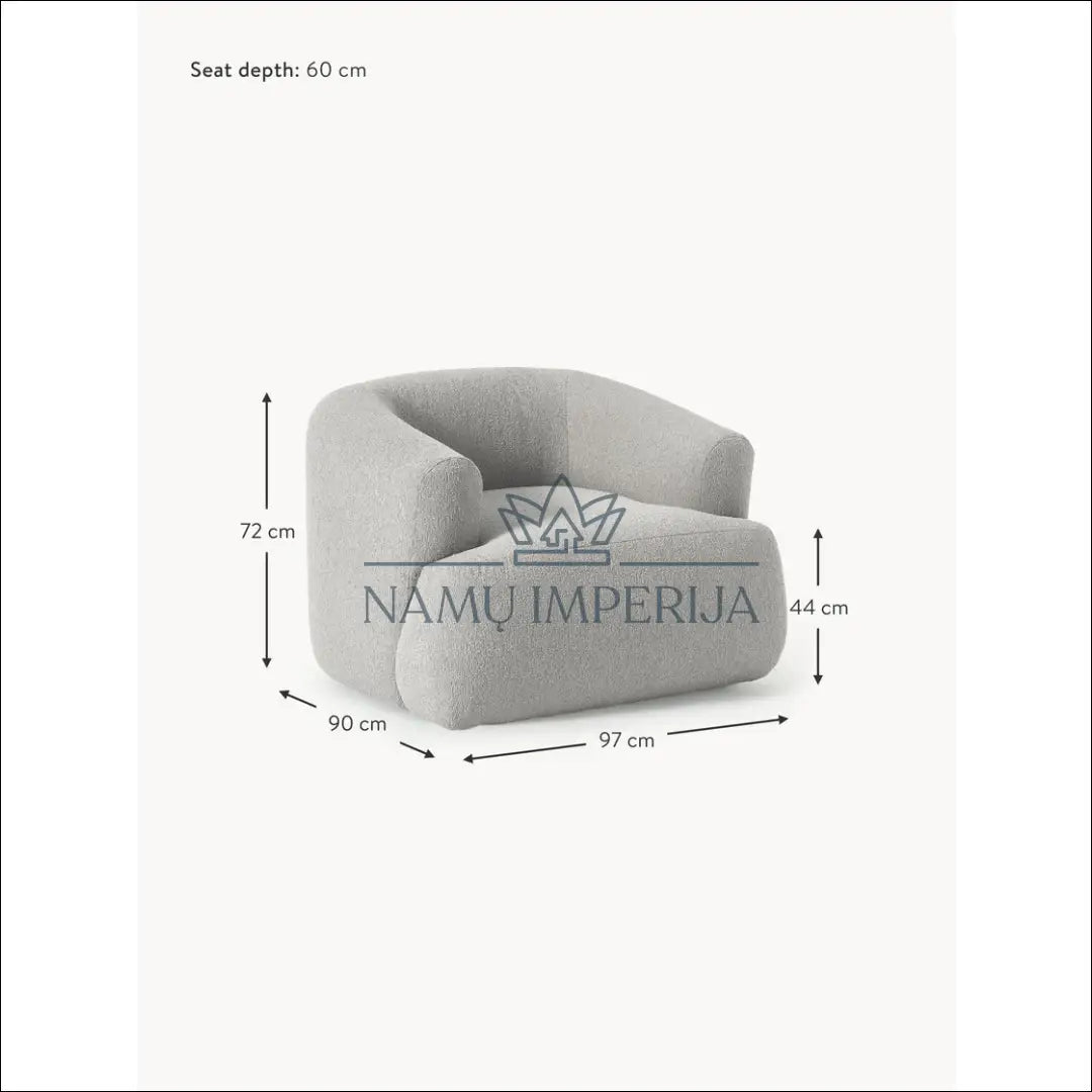 Boucle fotelis MI768 - €500 Save 50% __label:Pristatymas 1-2 d.d., boucle, color-pilka, foteliai, material-poliesteris