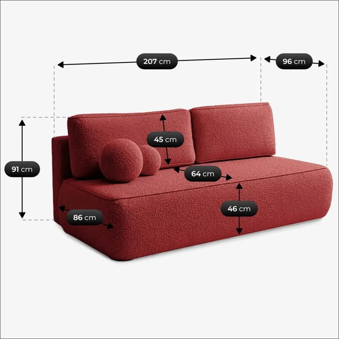 Burgundiško stiliaus sofa-lova „Boucle“ TE2502 - €694.87 Save 15% __label:Pristatymas 5-14 d.d., Newelite Naujausi
