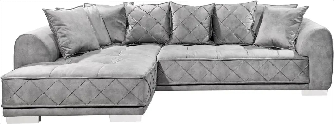 Kampinė sofa MI885 - €900 Save 50% __label:Pristatymas 1-2 d.d., color-pilka, kampai, material-aksomas,