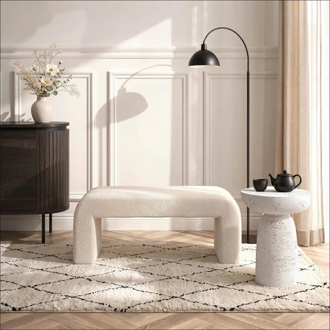 Cream Boucle minkštas pufas TE2578 - €102.34 Save 15% __label:Pristatymas 5-14 d.d., Newelite Naujausi produktai | Namų