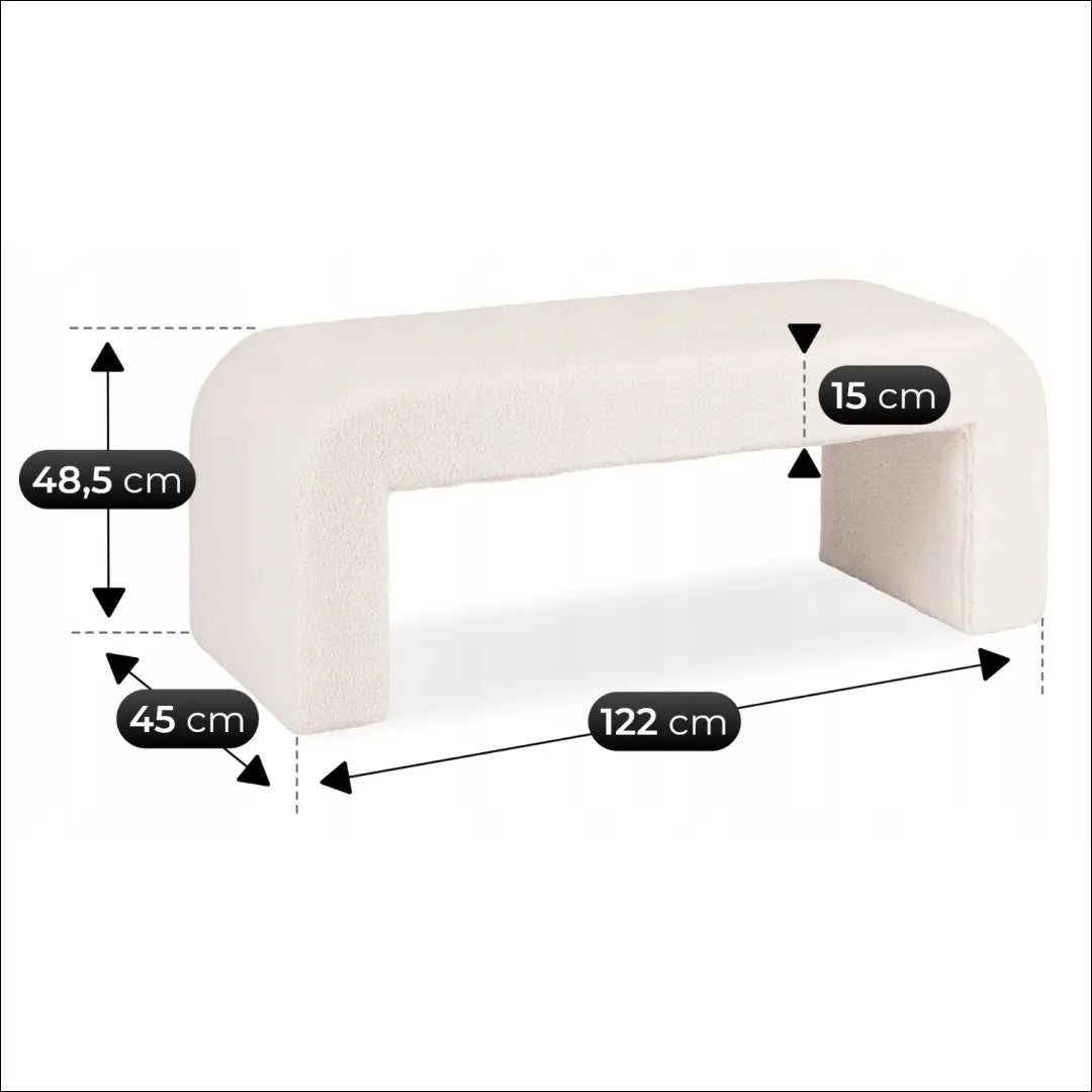 Cream Boucle minkštas pufas TE2578 - €102.34 Save 15% __label:Pristatymas 5-14 d.d., Newelite Naujausi produktai | Namų