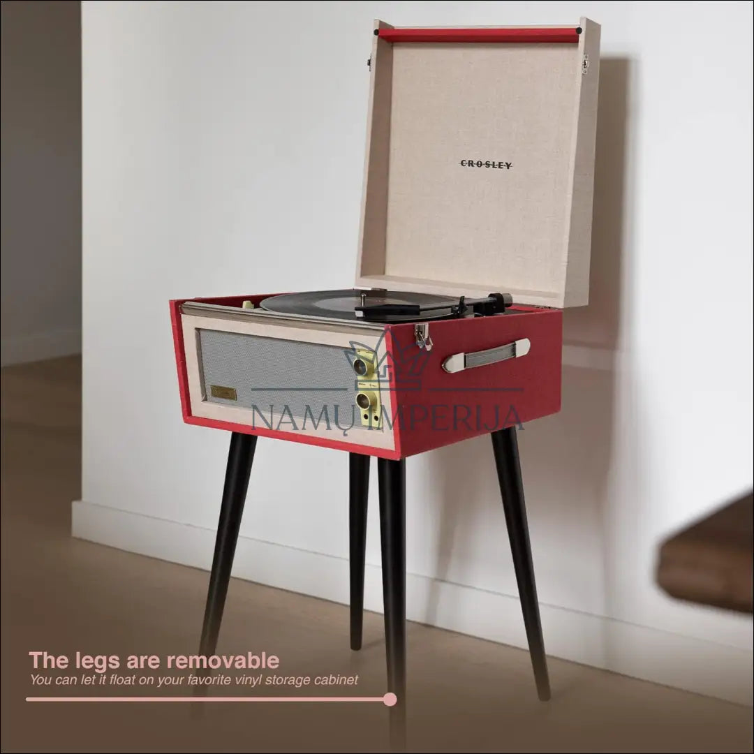 „Crosley Bermuda“ patefonas su nuimamomis kojomis KI952 - €130 Save 50% 100-200, color-raudona, elektronika,