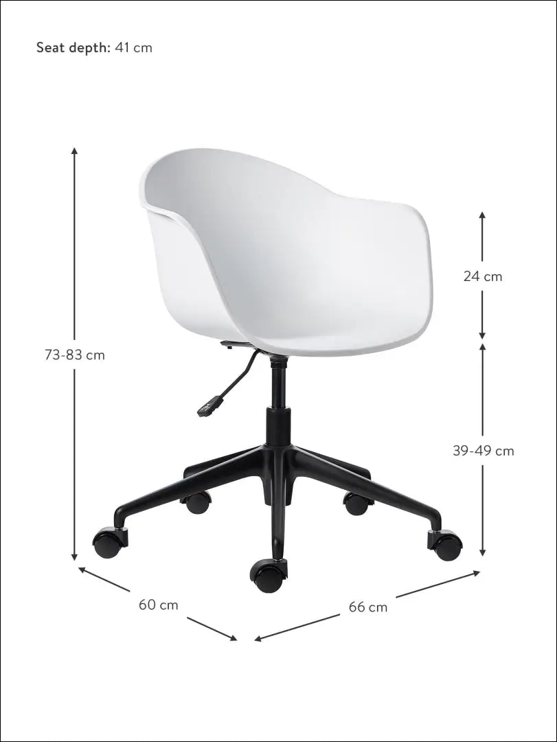 Darbo kėdė BI151 - €85 Save 50% 50-100, __label:Pristatymas 1-2 d.d., biuro-baldai, biuro-kedes, color-balta €50