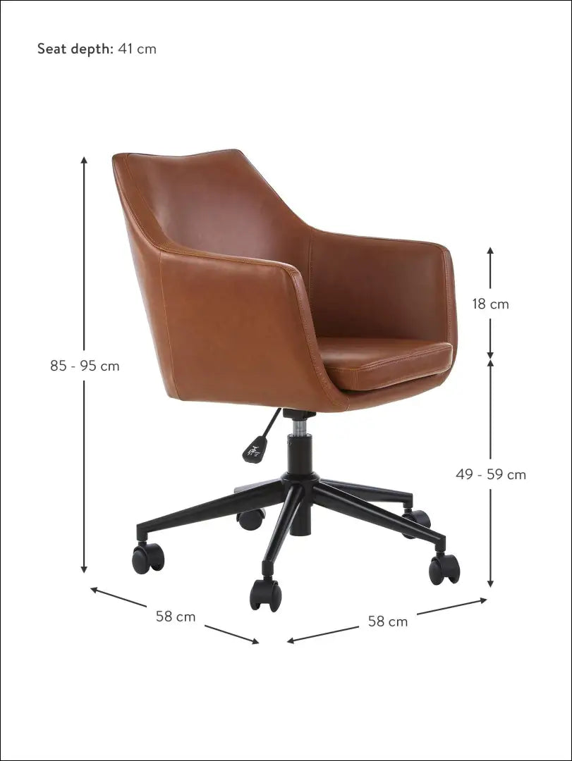 Darbo kėdė BI172 - €72 Save 60% 50-100, __label:Pristatymas 1-2 d.d., biuro-baldai, biuro-kedes, color-ruda €50 to €100