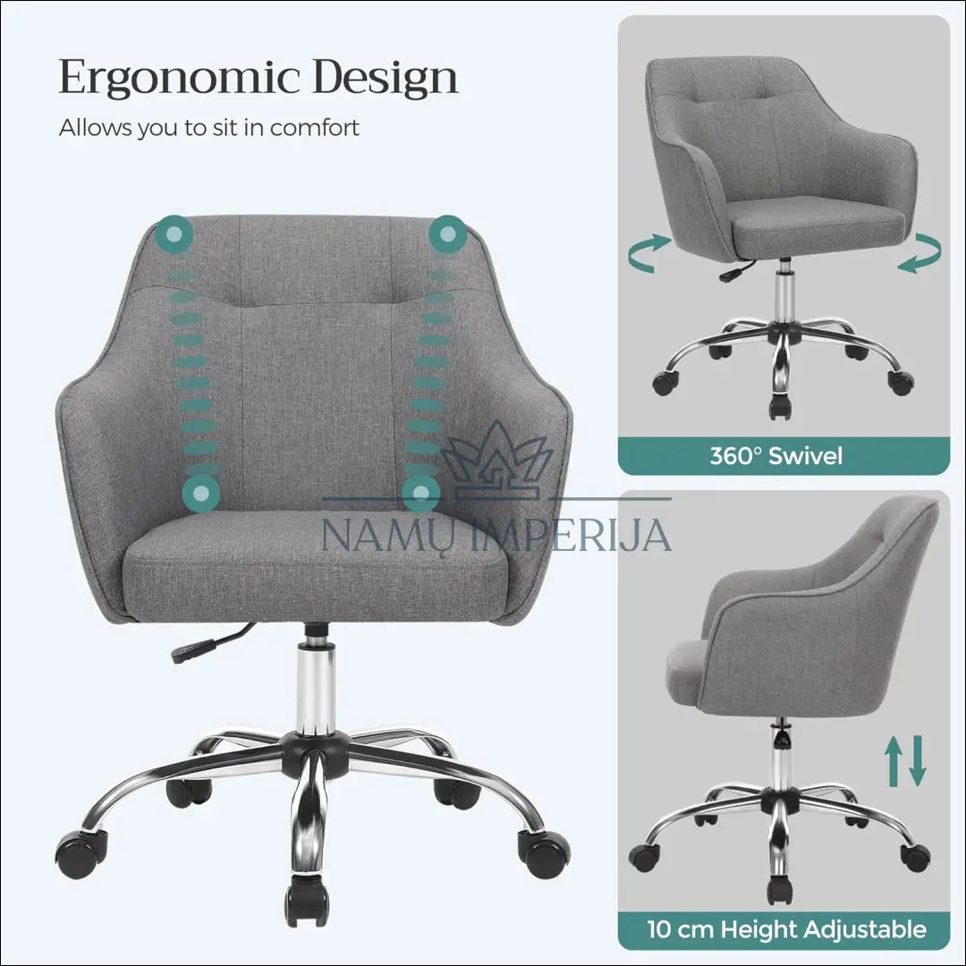 Darbo kėdė BI239 - €118 Save 50% 100-200, __label:Pristatymas 1-2 d.d., biuro-baldai, biuro-kedes, color-pilka €100