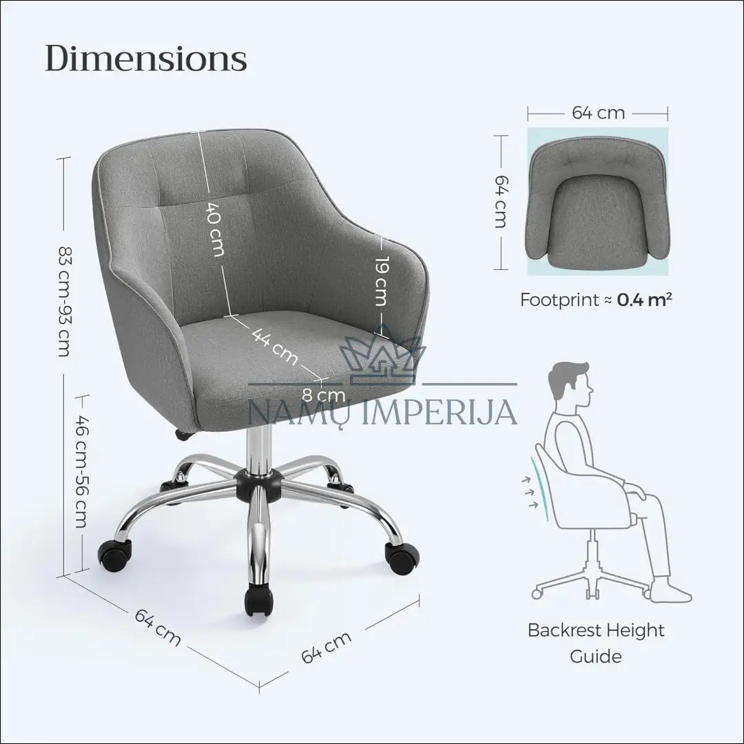 Darbo kėdė BI239 - €118 Save 50% 100-200, __label:Pristatymas 1-2 d.d., biuro-baldai, biuro-kedes, color-pilka €100
