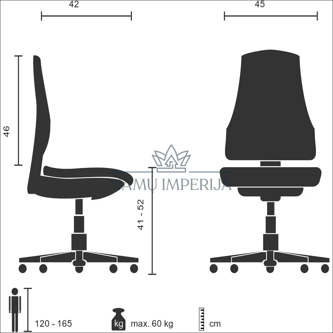 Darbo kėdė vaikams BI234 - €57 Save 50% 50-100, __label:Pristatymas 1-2 d.d., biuro-baldai, biuro-kedes, color-turkis