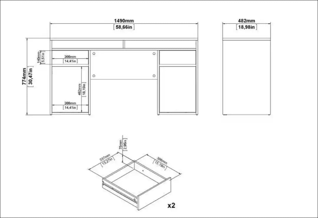 Darbo stalas BI293 - €50 Save 80% 50-100, __label:Pristatymas 1-2 d.d., color-ruda, material-mediena, pazeistas to €100