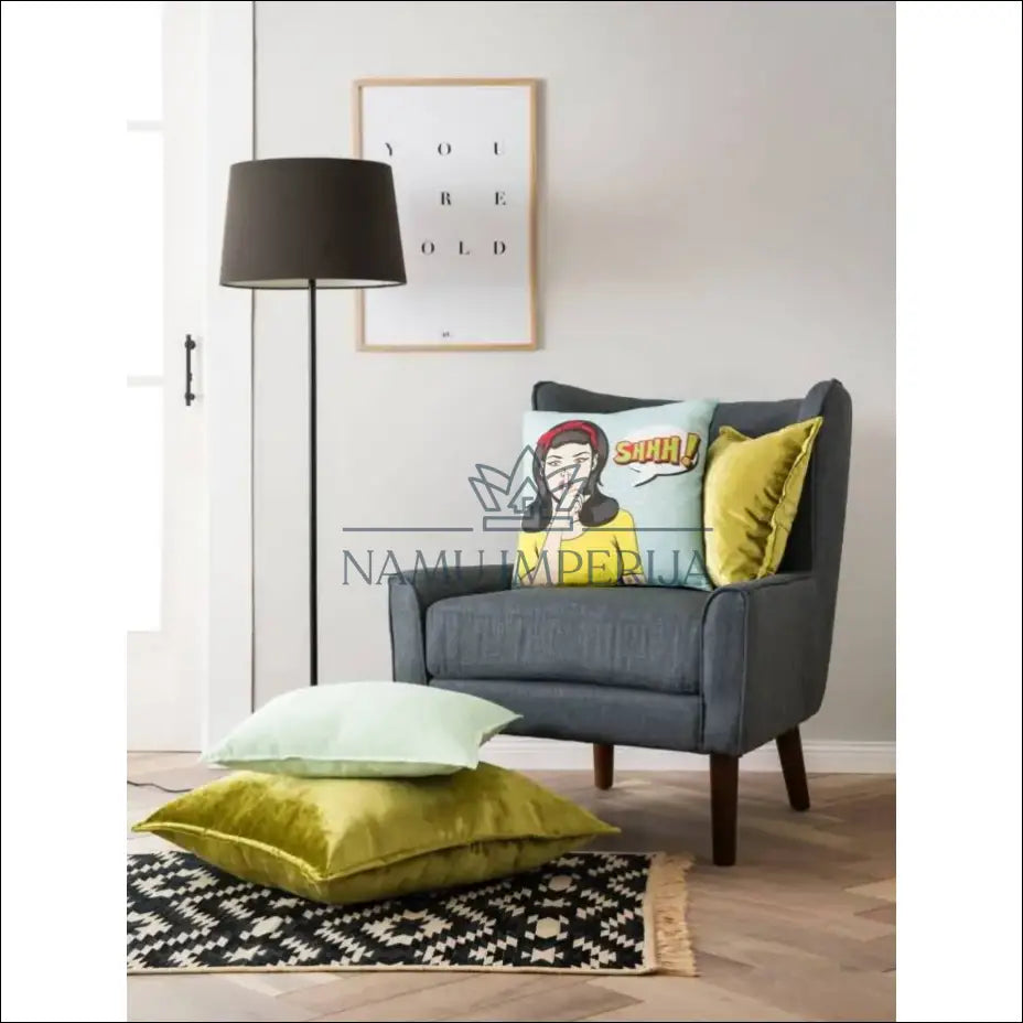 Dekoratyvinė aksominė pagalvėlė DI9052 - €11 Save 50% __label:Pristatymas 1-2 d.d., color-zalia, interjeras,