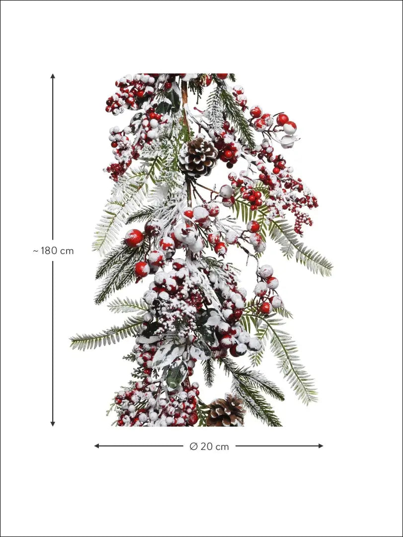 Dekoratyvinė girlianda DI4962 - €35 Save 50% 25-50, __label:Pristatymas 1-2 d.d., augalai, color-balta, color-raudona