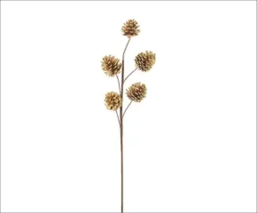 Dekoratyvinė kankorėžių šaka DI5623 - €3 Save 70% __label:Pristatymas 1-2 d.d., augalai, color-auksine, color-ruda,
