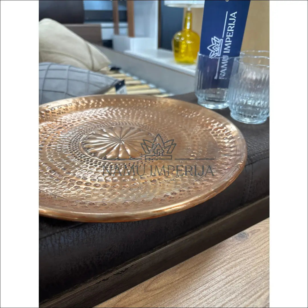 Dekoratyvinė lėkštė DI9085 - €23 Save 75% __label:Pristatymas 1-2 d.d., color-auksine, color-ruda, interjeras,