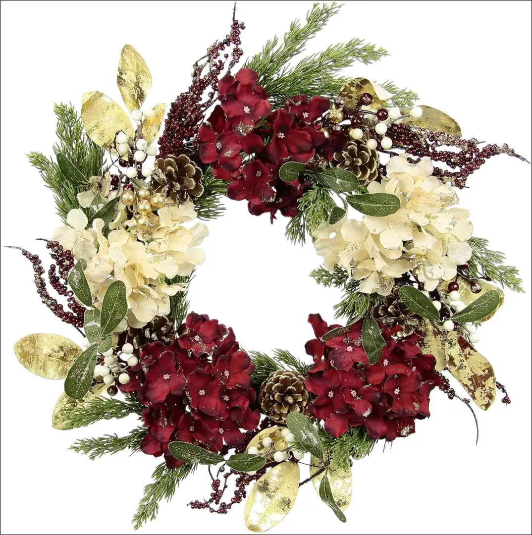 Dekoratyvinis vainikas DI10231 - €26 Save 50% 25-50, __label:Pristatymas 1-2 d.d., augalai, color-raudona, color-zalia