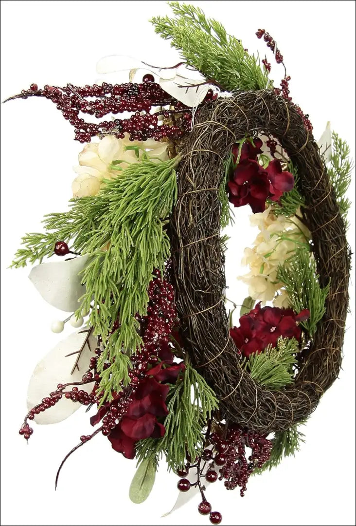 Dekoratyvinis vainikas DI10231 - €26 Save 50% 25-50, __label:Pristatymas 1-2 d.d., augalai, color-raudona, color-zalia