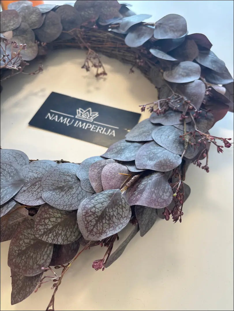 Dekoratyvinis vainikas DI10705 - €32 Save 50% 25-50, __label:Pristatymas 1-2 d.d., augalai, color-ruda, color-violetine