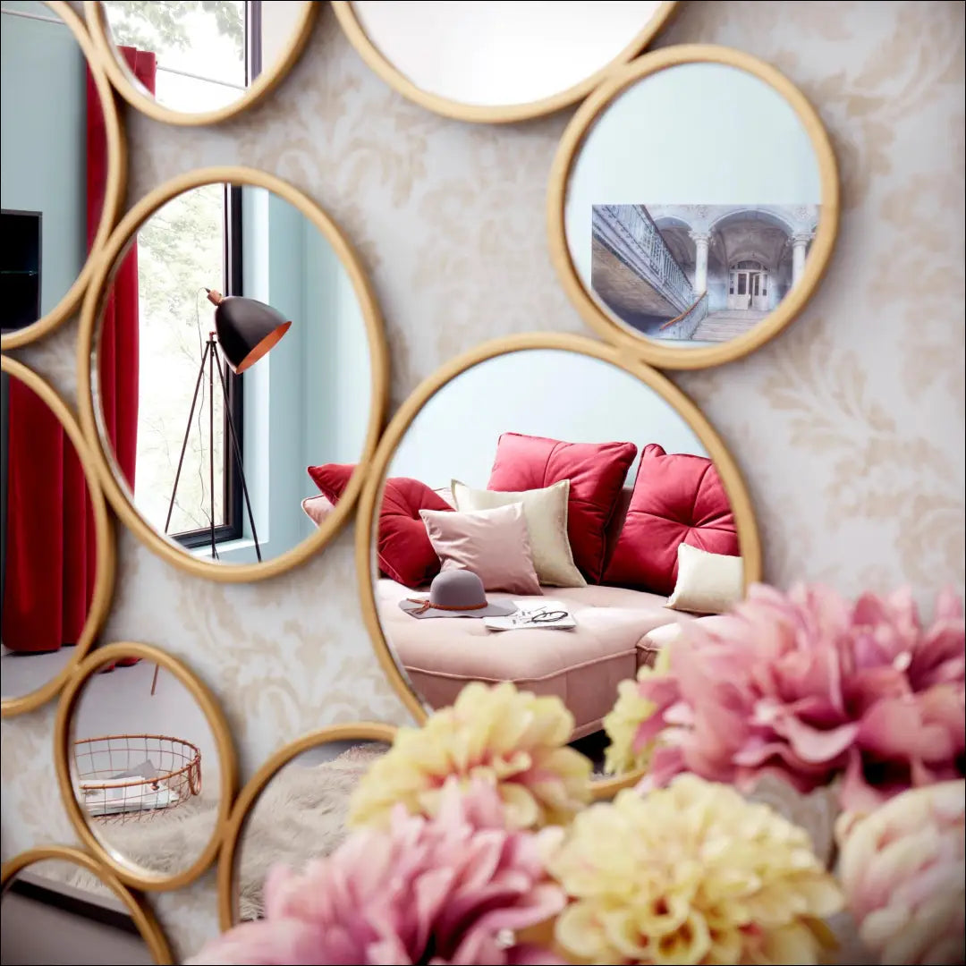 Dekoratyvinis veidrodis DI11100 - €75 Save 50% 50-100, __label:Pristatymas 1-2 d.d., color-auksine, interjeras,