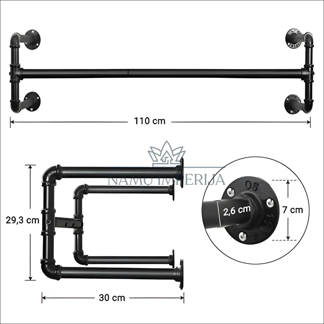 Drabužių kabykla SM258 - €69 Save 30% 50-100, __label:Pristatymas 5-14 d.d., notouch30, sienine-kabykla, song