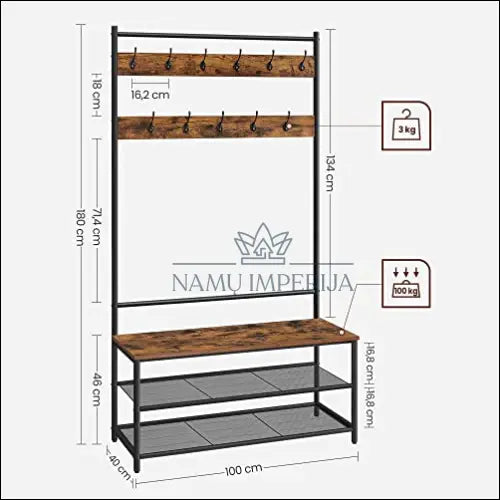 Drabužių kabykla su batų lentynomis SM222 - €166 Save 30% 100-200, __label:Pristatymas 5-14 d.d.,