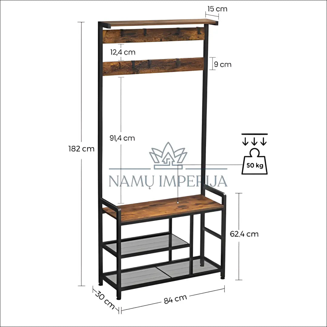 Drabužių kabykla su batų lentynomis SM228 - €169 Save 30% 100-200, __label:Pristatymas 5-14 d.d., batu-suoliukas,