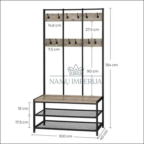 Drabužių kabykla su batų lentynomis SM230 - €189 Save 30% 100-200, __label:Pristatymas 5-14 d.d.,