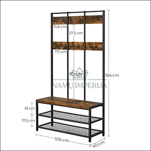 Drabužių kabykla su batų lentynomis SM233 - €162 Save 40% 100-200, __label:Pristatymas 5-14 d.d., notouch30, song,