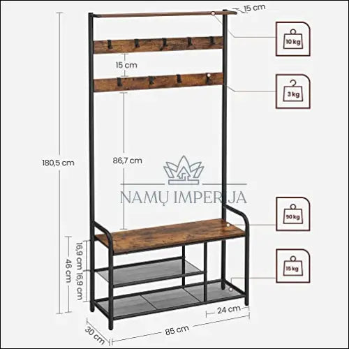 Drabužių kabykla su batų lentynomis SM237 - €132 Save 30% 100-200, __label:Pristatymas 5-14 d.d., notouch30, song,