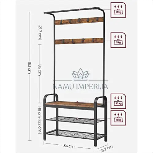 Drabužių kabykla su batų lentynomis SM238 - €117 Save 30% 100-200, __label:Pristatymas 5-14 d.d., notouch30, song,