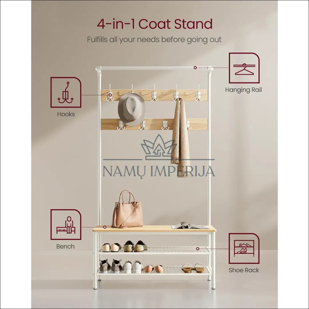 Drabužių kabykla su batų lentynomis SM244 - €153 Save 40% 100-200, __label:Pristatymas 5-14 d.d., drabuziu-kabykla,