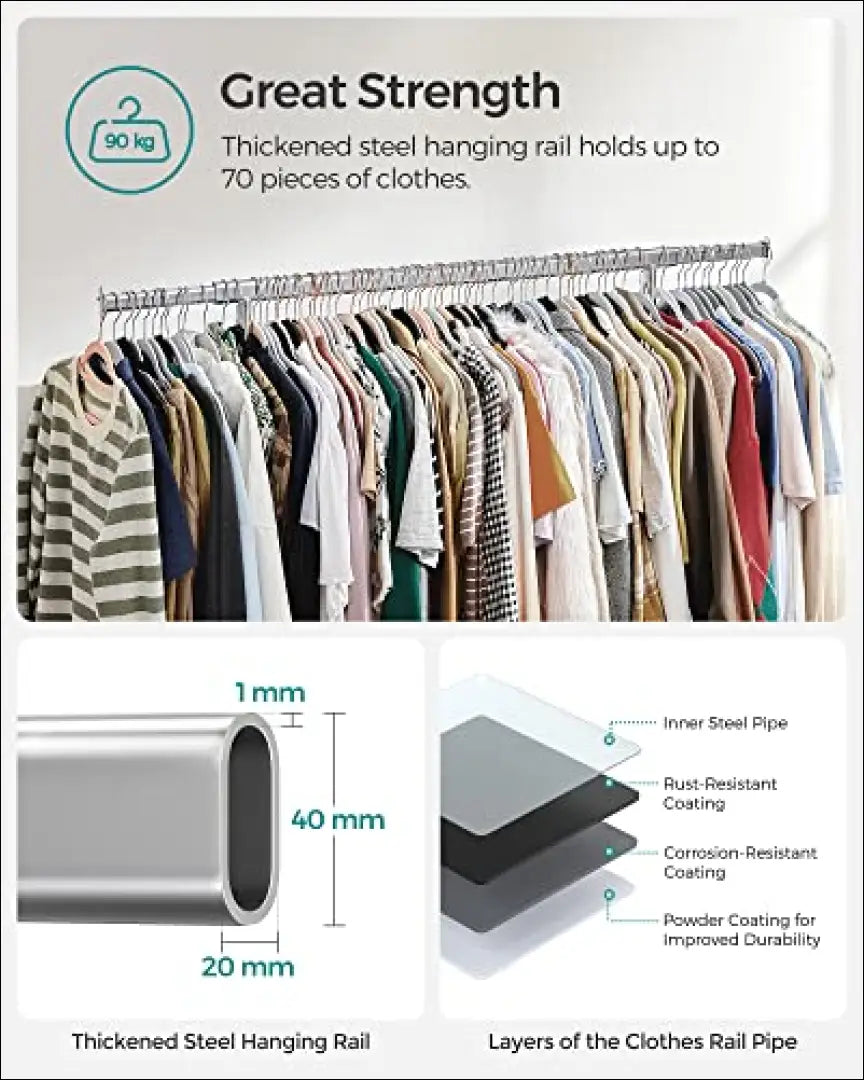Drabužių kabykla su ratukais SM256 - €70 Save 40% 50-100, __label:Pristatymas 5-14 d.d., drabuziu-kabykla, notouch30,