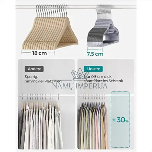 Drabužių plastikinių pakabų komplektas 50 vnt SM819 - €61 Save 40% 50-100, __label:Pristatymas 5-14 d.d., notouch30,