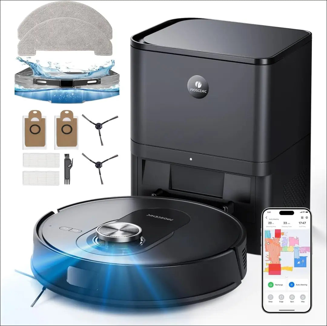 Dulkių siurblys-robotas Proscenic Q8 Max SP244 - €170 Save 50% 100-200, __label:Pristatymas 1-2 d.d., color-juoda,