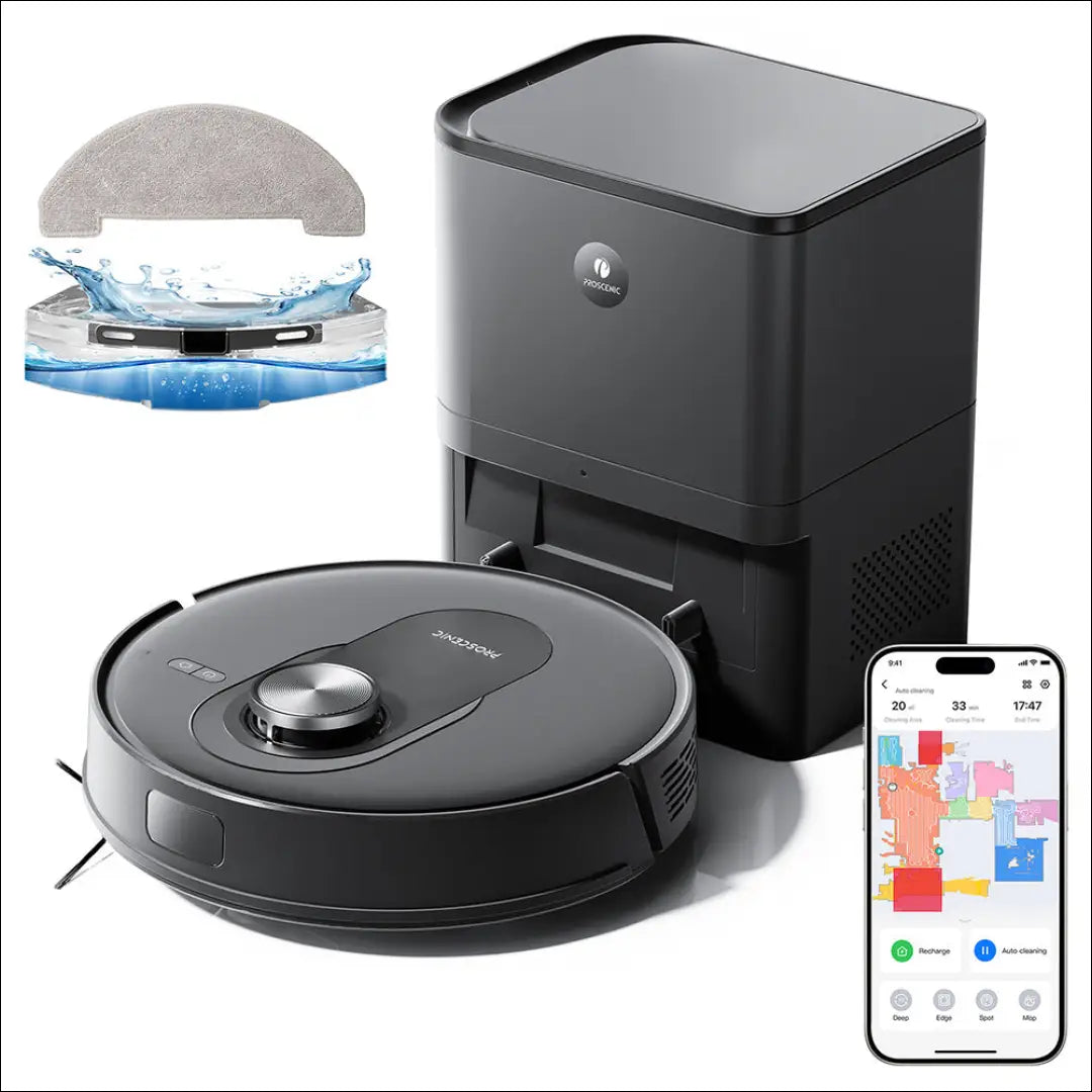 Dulkių siurblys-robotas Proscenic Q8 Max SP244 - €170 Save 50% 100-200, __label:Pristatymas 1-2 d.d., color-juoda,