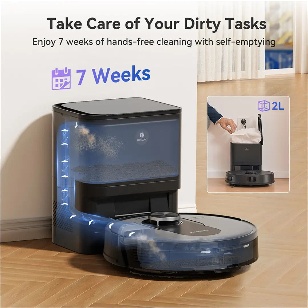 Dulkių siurblys-robotas Proscenic Q8 Max SP244 - €170 Save 50% 100-200, __label:Pristatymas 1-2 d.d., color-juoda,