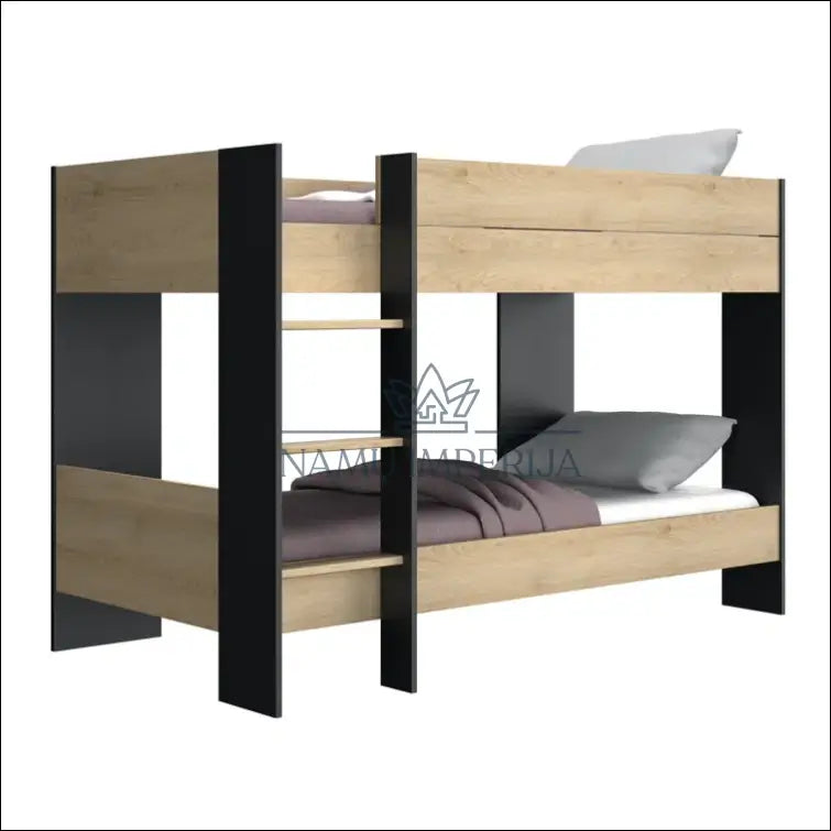 Dviaukštė lovytė GI339 - €350 Save 50% color-juoda, color-ruda, lovos-miegamojo, material-mediena, miegamojo Juoda