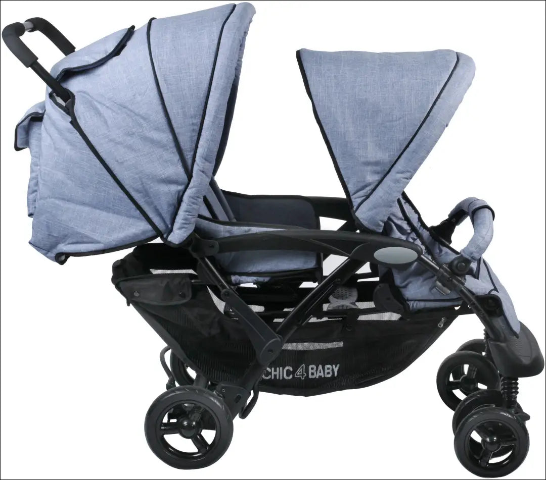 Dvigubas vežimėlis “Chic4Baby” KI1837 - €240 Save 50% __label:Pristatymas 1-2 d.d., color-melyna, kita, over-200,