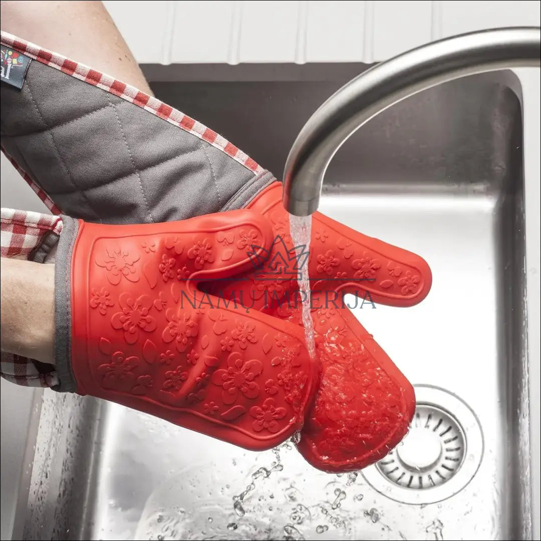 Dvigubos silikoninės orkaitės pirštinės DI8859 - €32 Save 50% 25-50, __label:Pristatymas 1-2 d.d., color-raudona,