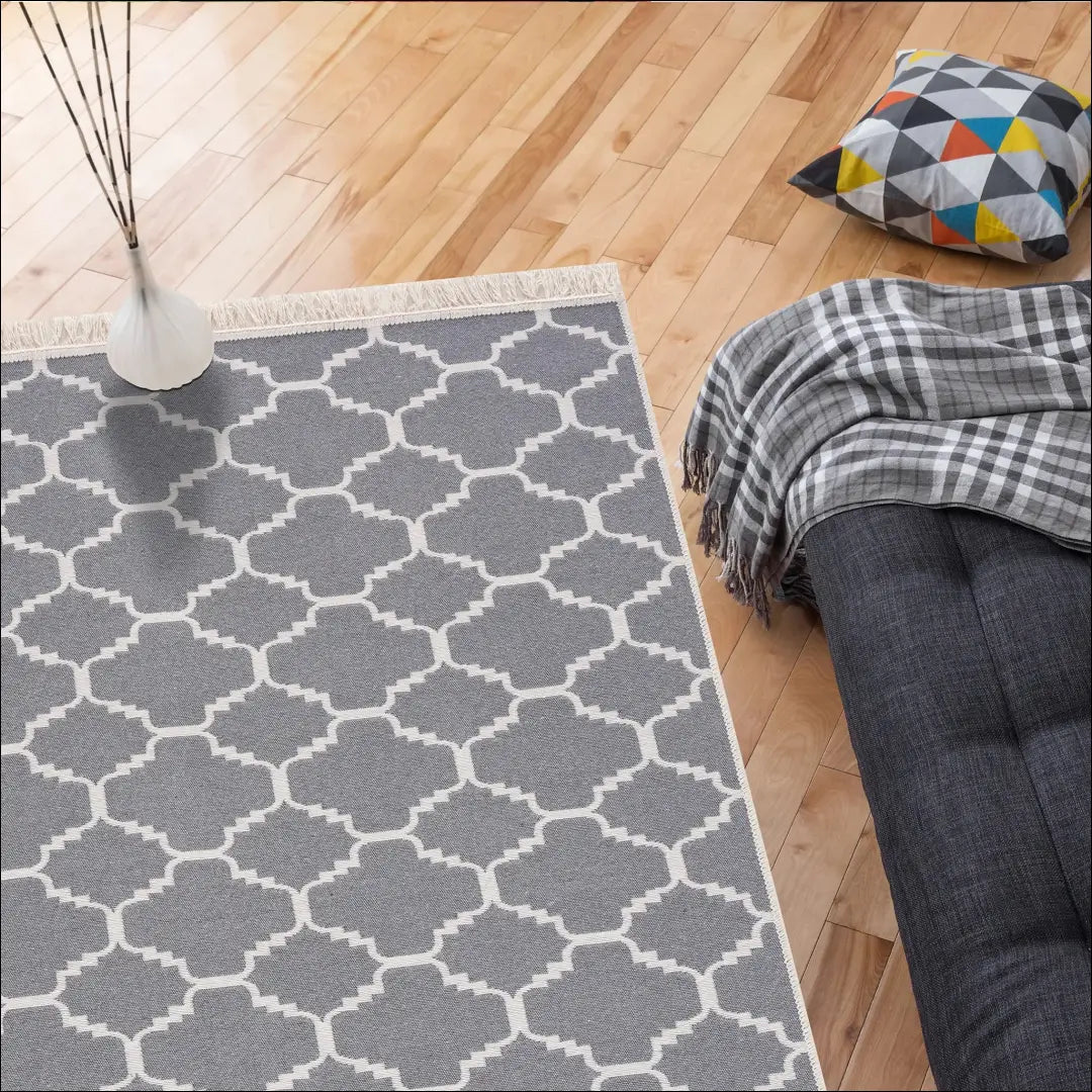 Dvipusis kilimas RU1091 - €65 Save 50% 50-100, __label:Pristatymas 1-2 d.d., color-balta, color-pilka, kilimai 160 cm x