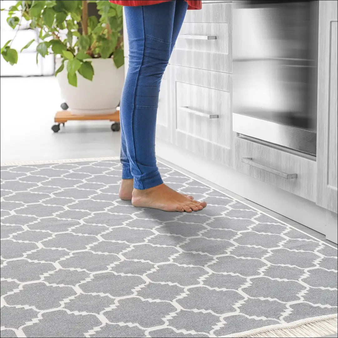 Dvipusis kilimas RU1091 - €65 Save 50% 50-100, __label:Pristatymas 1-2 d.d., color-balta, color-pilka, kilimai 160 cm x