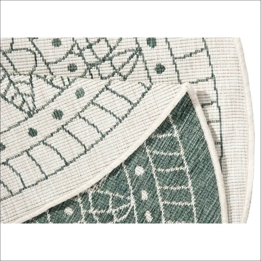 Dvipusis kilimas RU988 - €26 Save 50% 25-50, __label:Pristatymas 1-2 d.d., apvalus, color-kremas, color-zalia Kilimai