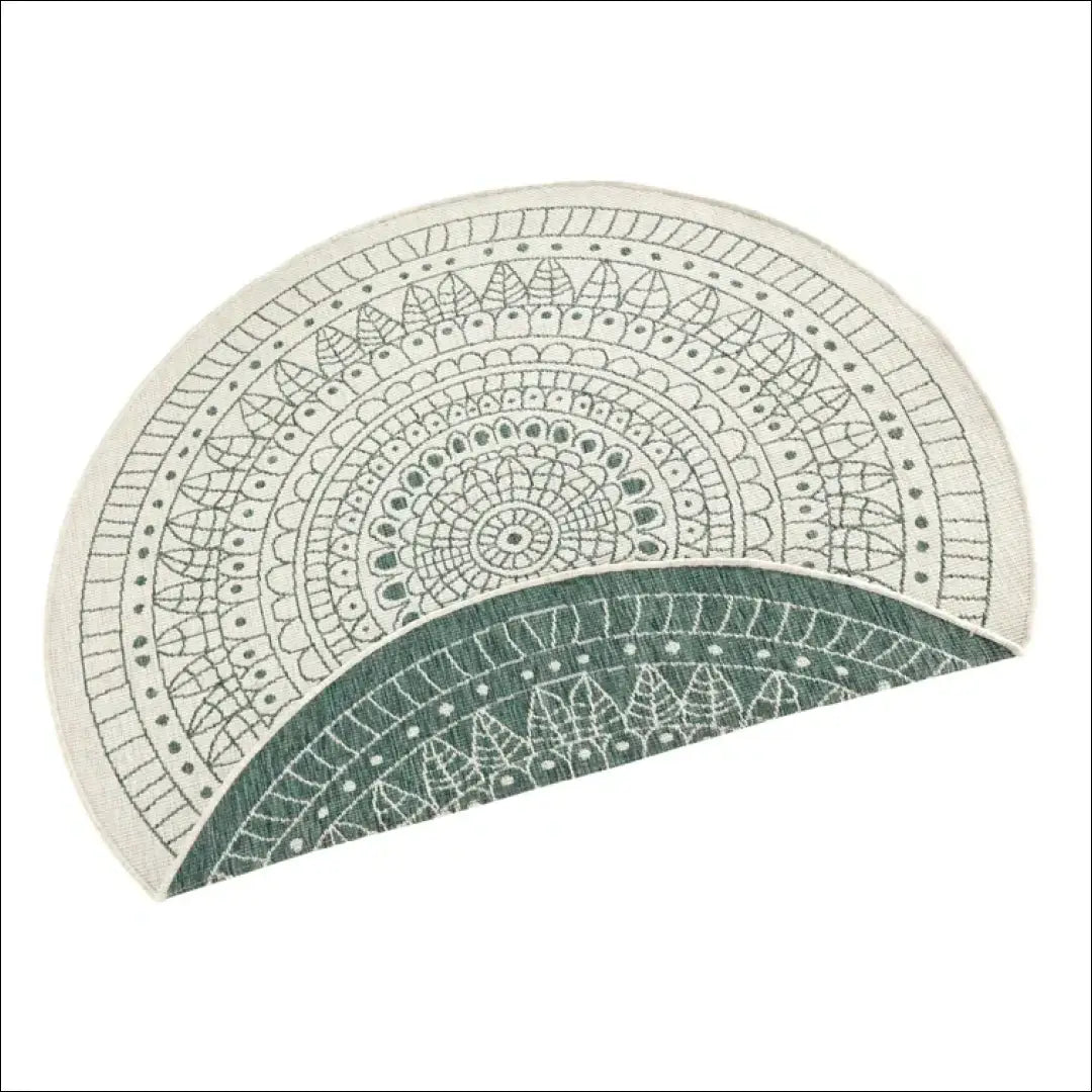 Dvipusis kilimas RU988 - €26 Save 50% 25-50, __label:Pristatymas 1-2 d.d., apvalus, color-kremas, color-zalia Kilimai