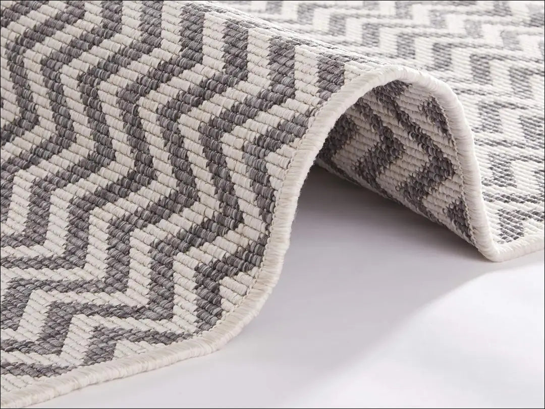 Dvipusis lauko/terasos kilimas RU1498 - €120 Save 50% 100-200, __label:Pristatymas 1-2 d.d., color-kremas, color-pilka,